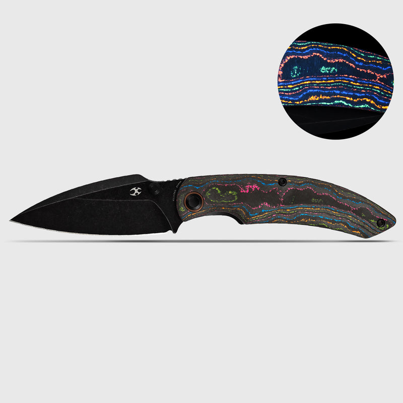 Falk | Liner Lock | 80S Camo Carbon Fiber | 3.31" Elmax Blade | Cédric Destombes Designed | K1142A2