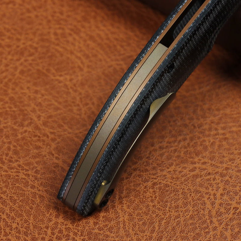 Kansept Falk | Thumb Stud | Black Micarta | 3.31" Elmax Blade | Cédric Destombes Designed | K1142A3
