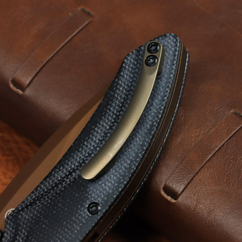 Kansept Falk | Thumb Stud | Black Micarta | 3.31" Elmax Blade | Cédric Destombes Designed | K1142A3