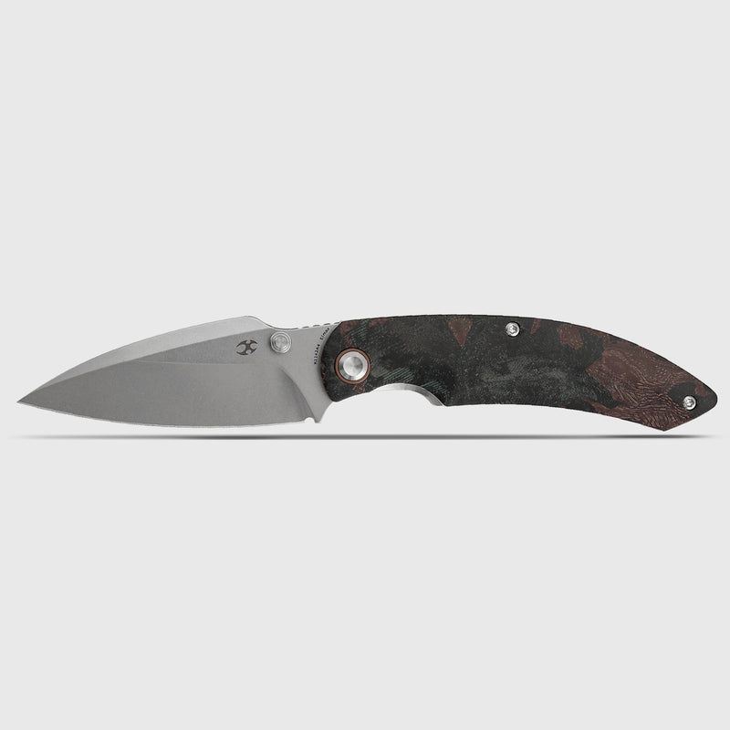 Falk | Limited Version | Liner Lock | Green Rag Burl Canvas Micarta | 3.31" Elmax Blade | Cédric Destombes Designed | K1142A4