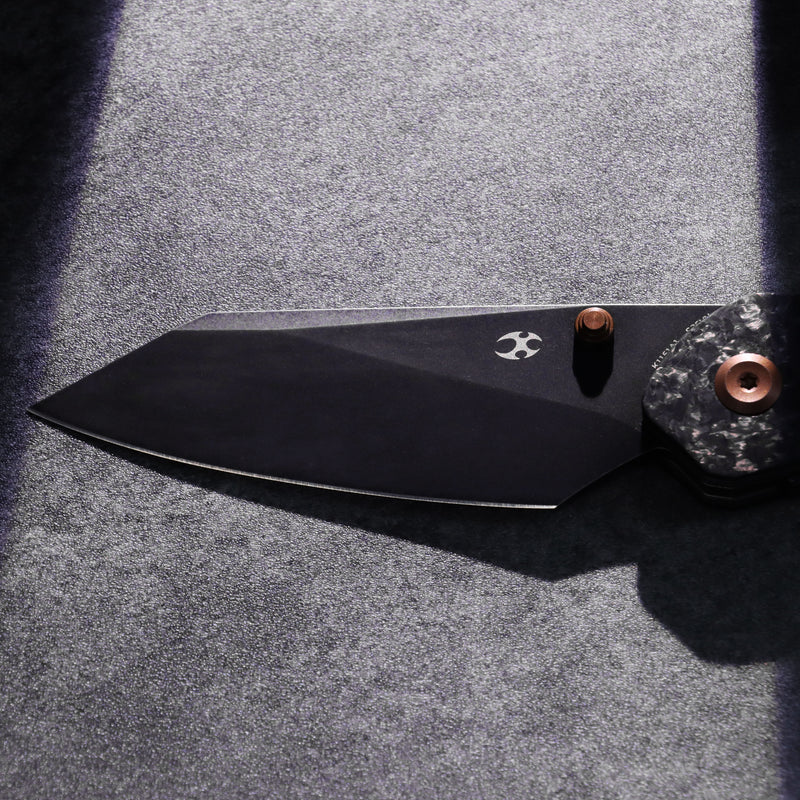 K9 | Bolster Liner Lock | Shred Carbon Fiber & Plain Titanium | 3.63" CPM S35VN | Keanison Knives Design | K1151A1