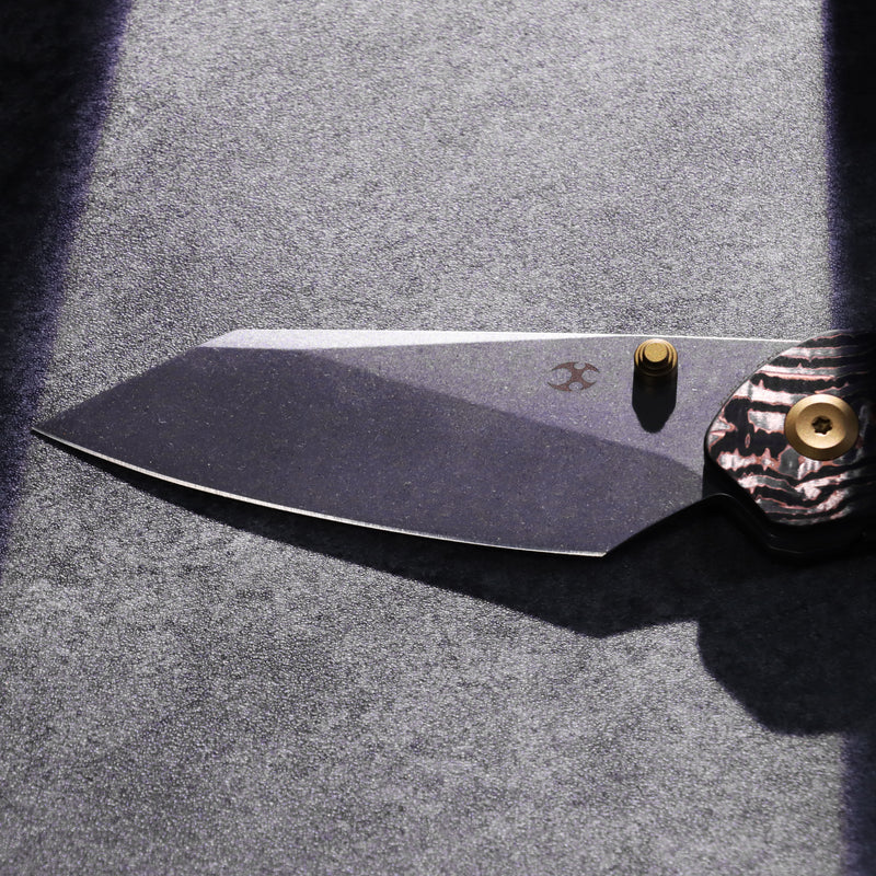 K9 | Bolster Liner Lock | Copper Carbon Fiber & Plain Titanium | 3.63" CPM S35VN | Keanison Knives Design | K1151A2