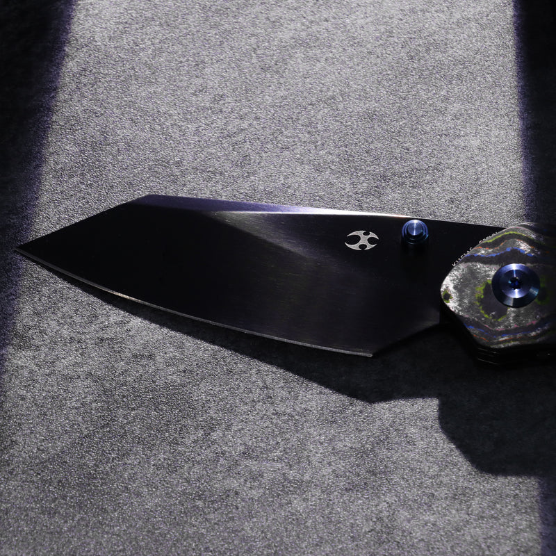 Exclusive | K9 | Bolster Liner Lock | 80S Camo Carbon & Balckwash Titanium | 3.63" Black Mirror DLC CPM S35VN | Keanison Knives Design | K1151A6