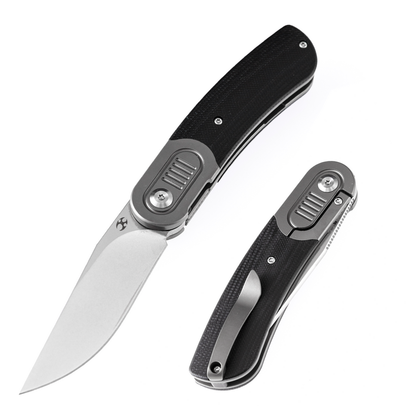 KANSEPT Reverie Front Flipper Knife Black G10+ Titanium Bolster Handle (2.92'' CPM S35VN Blade)Justin Lundquist Design-K2025A1