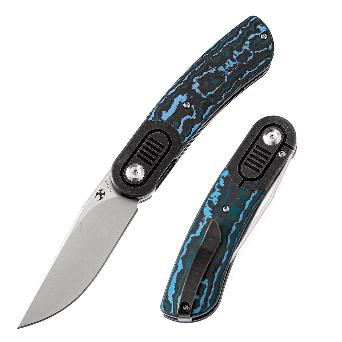 KANSEPT Reverie Front Flipper Knife Arctic Storm Carbon Fiber+