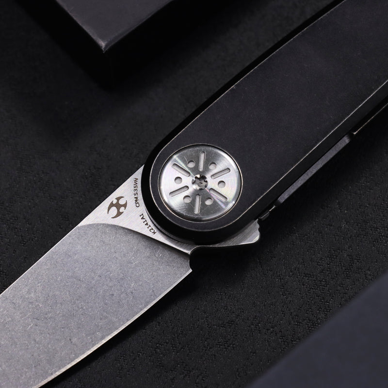Symétrix | Frame Lock | Blackwash Titanium | 2.85" CPM S35VN | Alain André Design | K2141A1