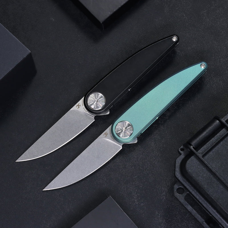 Symétrix | Frame Lock | Green Anodized Titanium | 2.85" CPM S35VN | Alain André Design | K2141A2