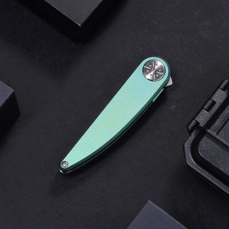 Symétrix | Frame Lock | Green Anodized Titanium | 2.85" CPM S35VN | Alain André Design | K2141A2