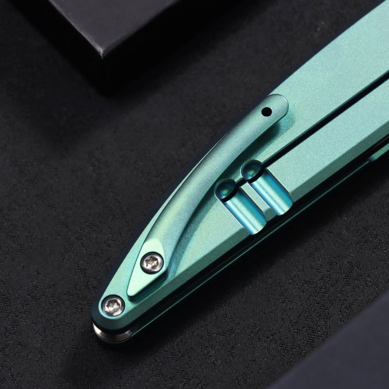 Symétrix | Frame Lock | Green Anodized Titanium | 2.85" CPM S35VN | Alain André Design | K2141A2