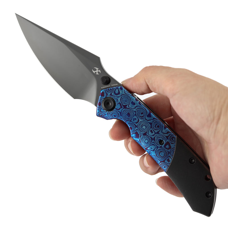 KANSEPT Fenrir K1034A12 handheld real shot, ergonomic handle design, Blackwash Titanium material for comfortable grip, suitable for daily carry and collection