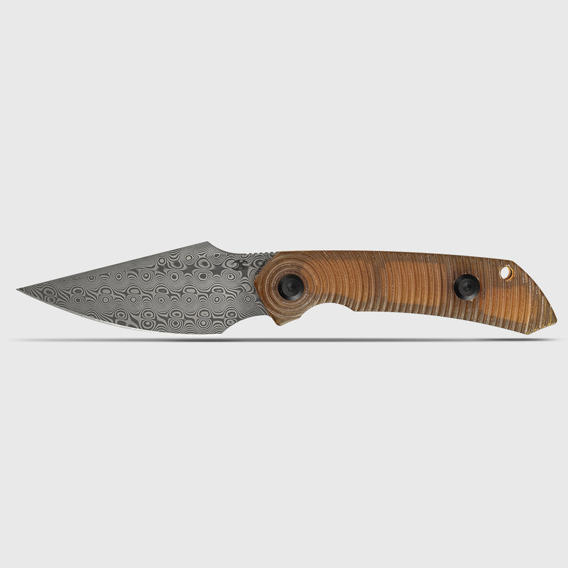 Fenrir | Fixed Blade | PEI Handle |2.87" Damascus Blade | Sparrow Knife Design | KG3034A1