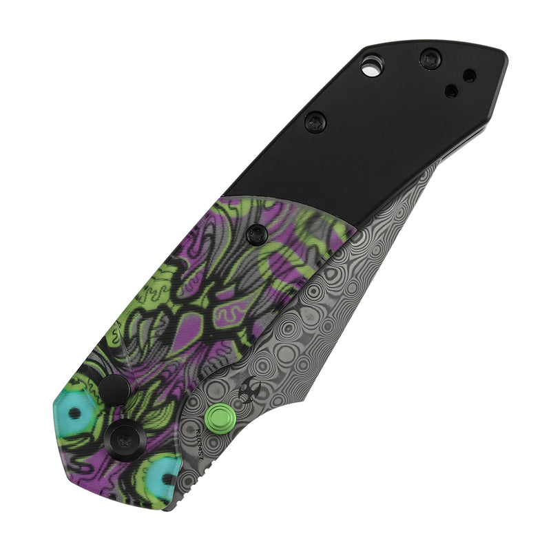 Kansept Fenrir K1034S6 Closed Front, Purple Undead Print PC Handle, Compact EDC Size