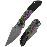 Kansept Fenrir K1034S6 Button Lock Knife, Front and Back Folded Combo, Purple Undead Print PC Handle