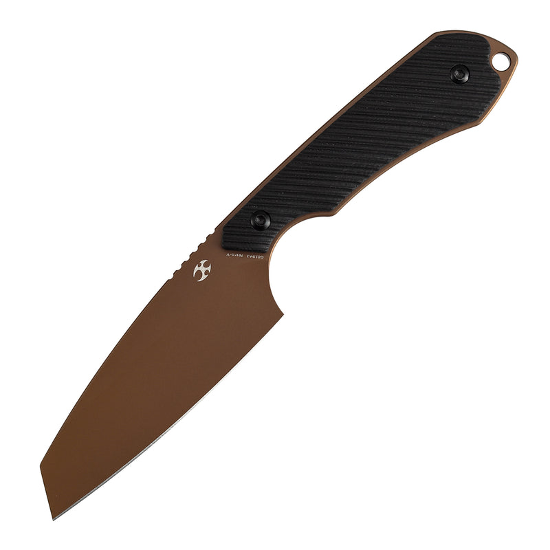 Kansept Valk | Fixed Blade | Black G10 |3"Rose Gold Nitro V Blade | Sparrow Knife Design | G019A1