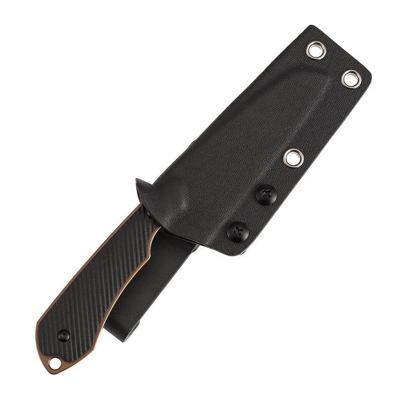 Kansept Valk | Fixed Blade | Black G10 |3"Rose Gold Nitro V Blade | Sparrow Knife Design | G019A1