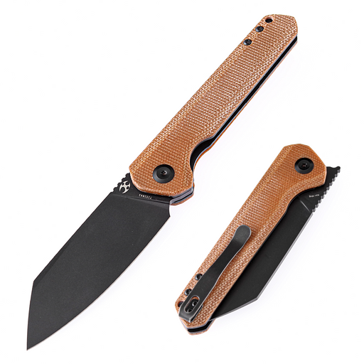 KANSEPT Bulldozer Front Flipper Brown Micarta Handle (3.56 KANSEPT Bulldozer Front Flipper Brown Micarta Handle (3.56
