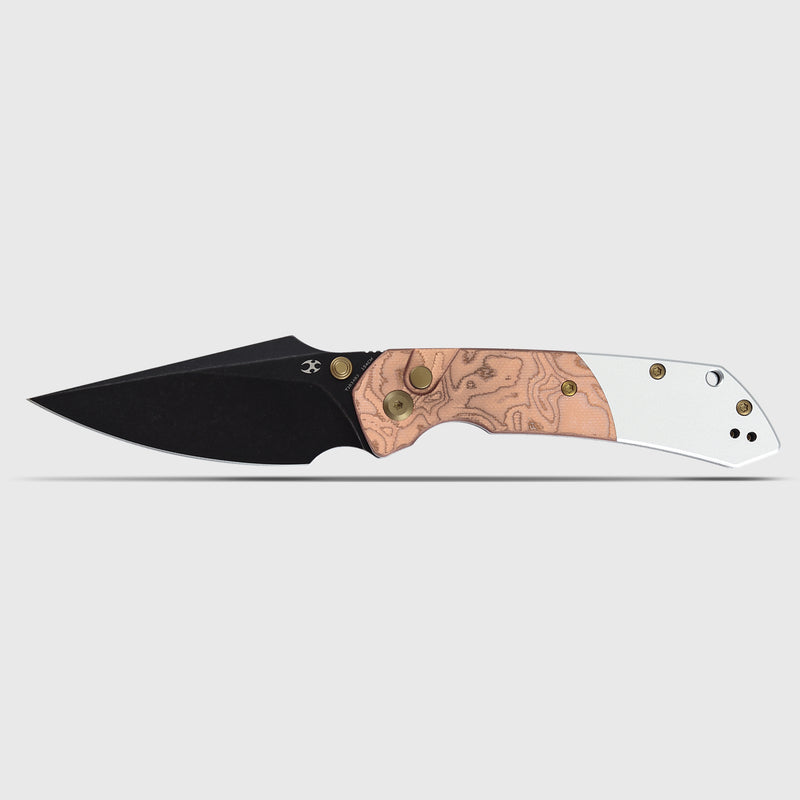 Kansept Fenrir | G-10 with Copper Foil | 3.45'' 154CM Blade | Sparrow Knife Design | T1034B2