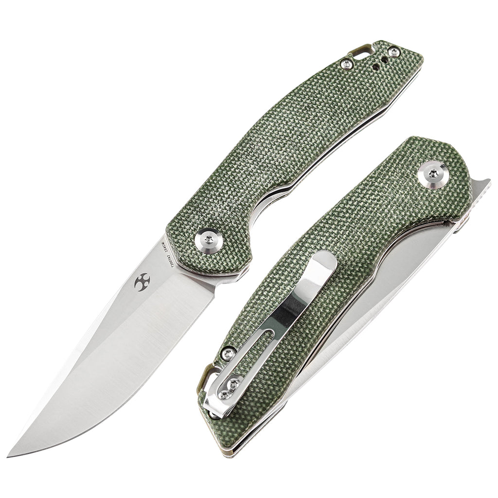 Mini Accipiter Flipper Knife Micarta Handle Kim Ning Design T2007A2