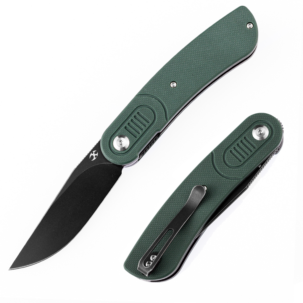 KANSEPT Reverie T2025A2 TiCn Coated 154CM Blade Green G10 Handle Justin Lundquist Design
