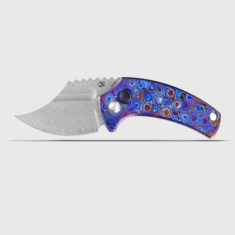 Wasp | Button Lock | Timascus | 2.36" Damascus | Koch Tools | T2144F7