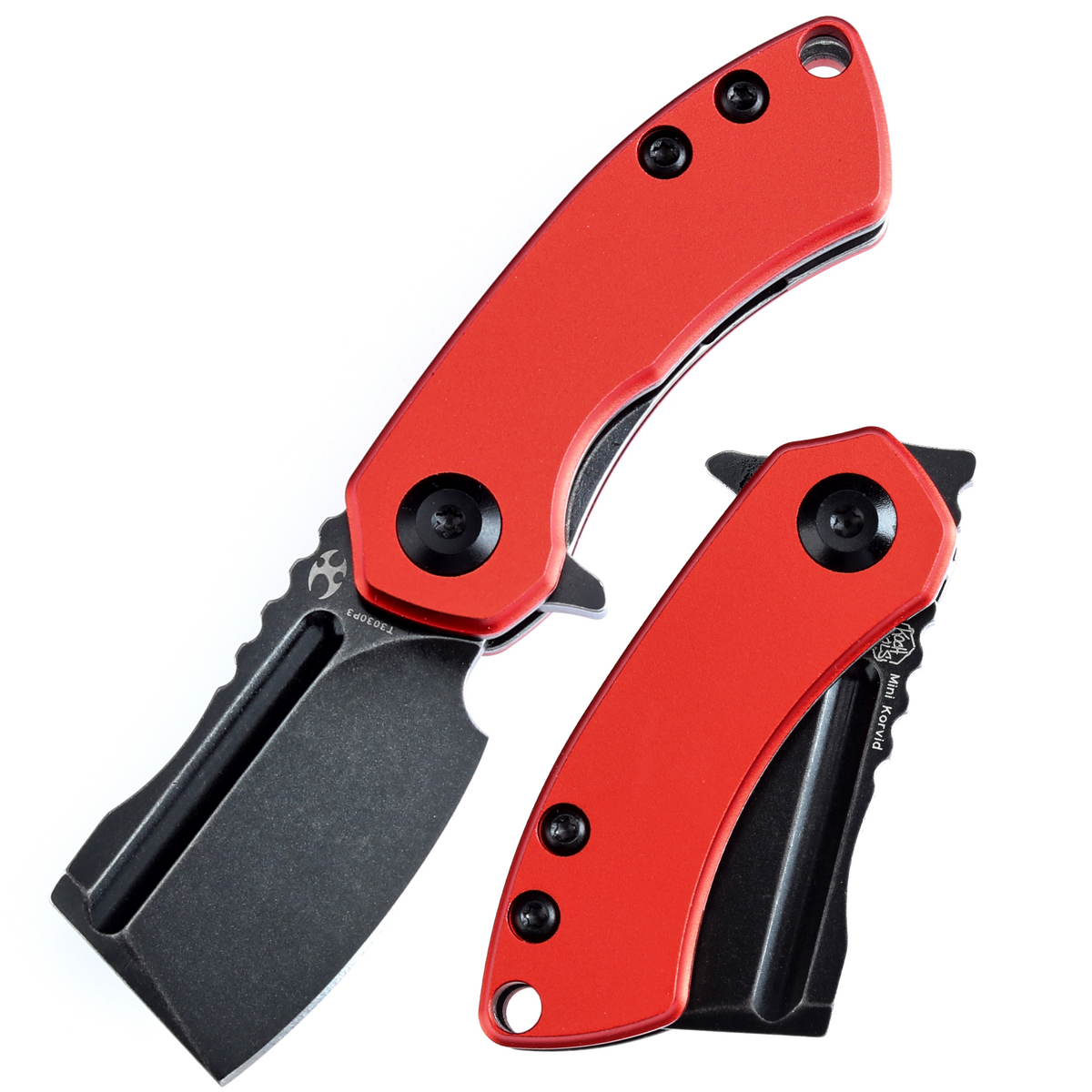 KANSEPT Mini Korvid Flipper Knife Red Anodized Aluminum Handle