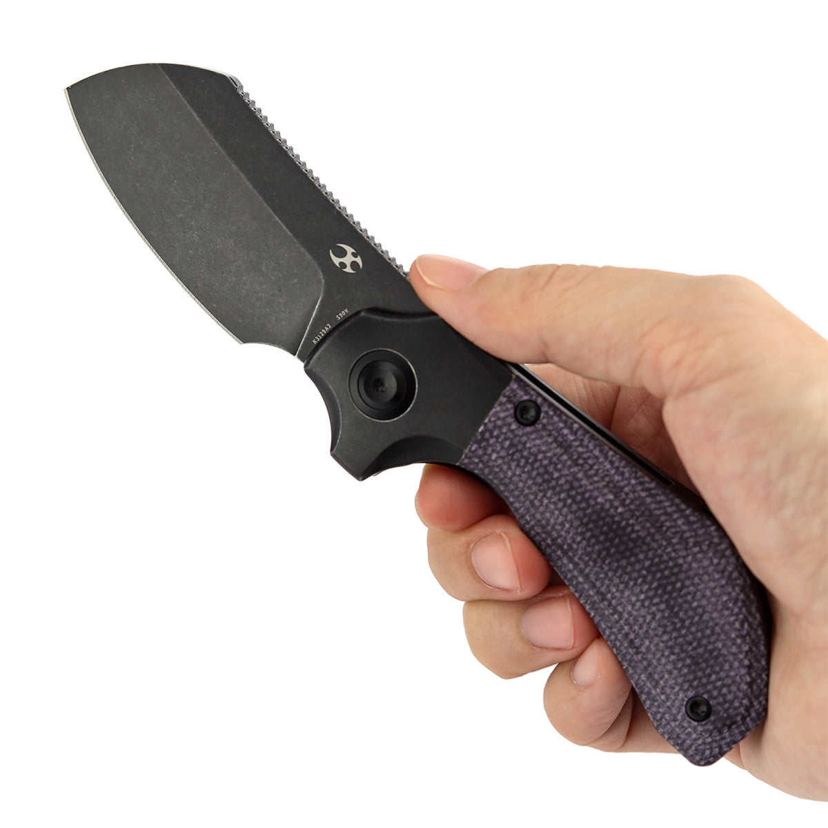 KANSEPT Pluto | Balckwash Titanium & Purple Micarta | 2.5