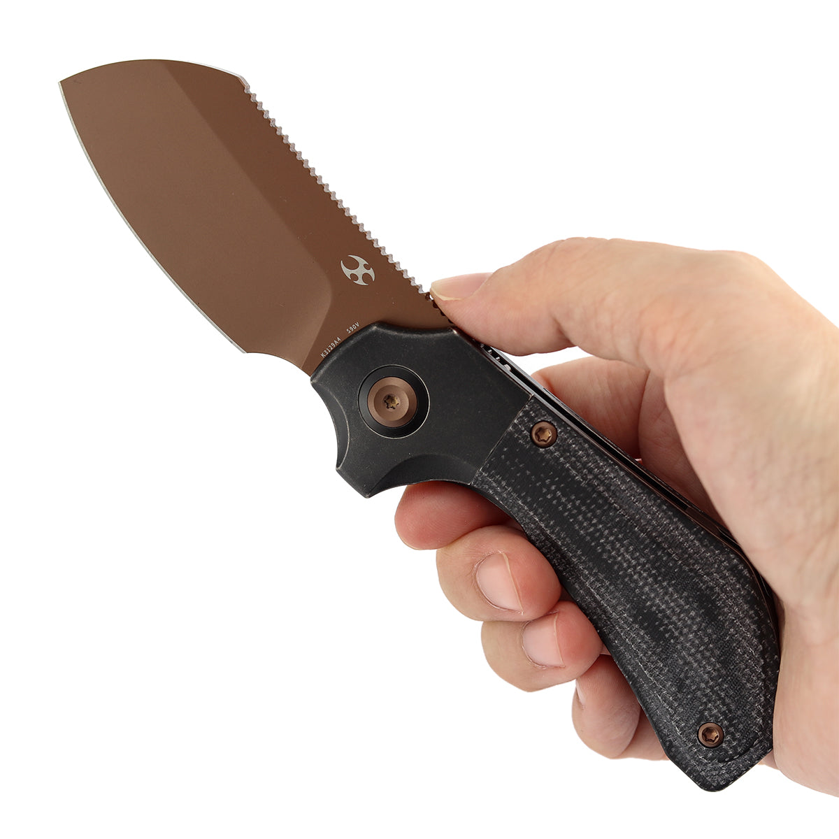 KANSEPT Pluto | Balckwash Titanium & Black Micarta | 2.5