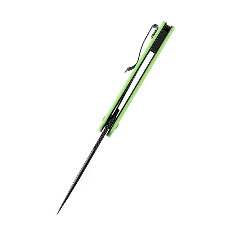 KANSEPT Reverie T2025A4 Black TiCn Coated 154CM Blade Grass Green G10 Handle with Justin Lundquist Design