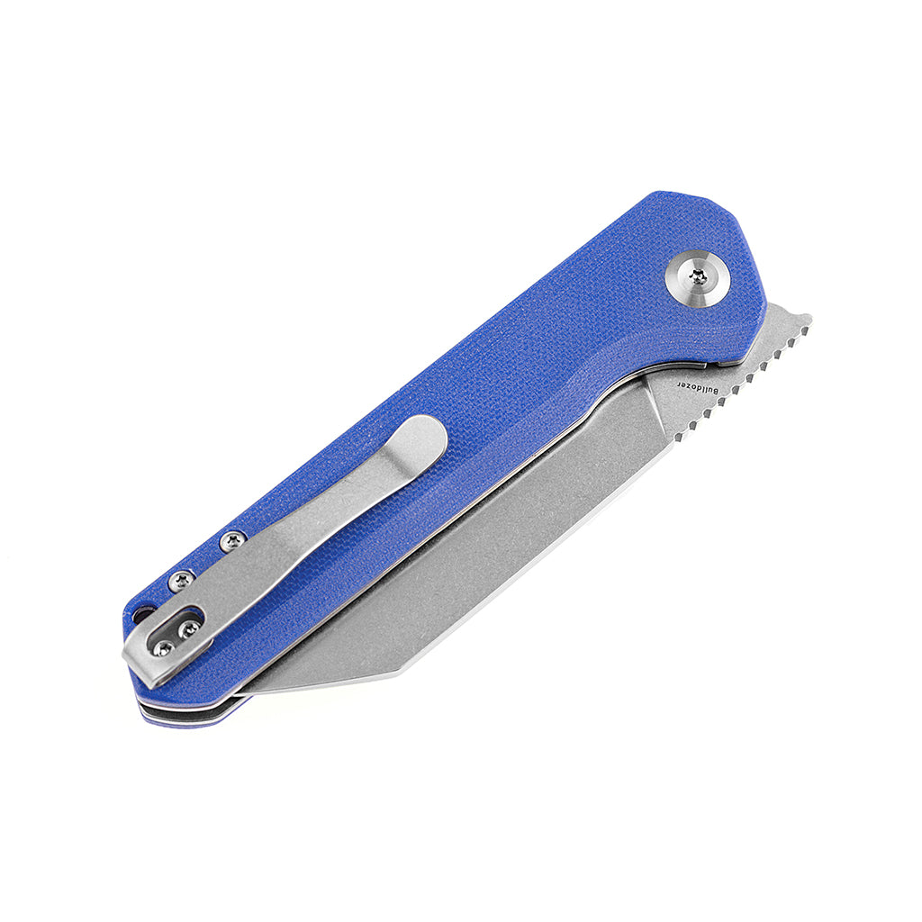 KANSEPT Bulldozer Front Flipper Blue G10 Handle (3.56