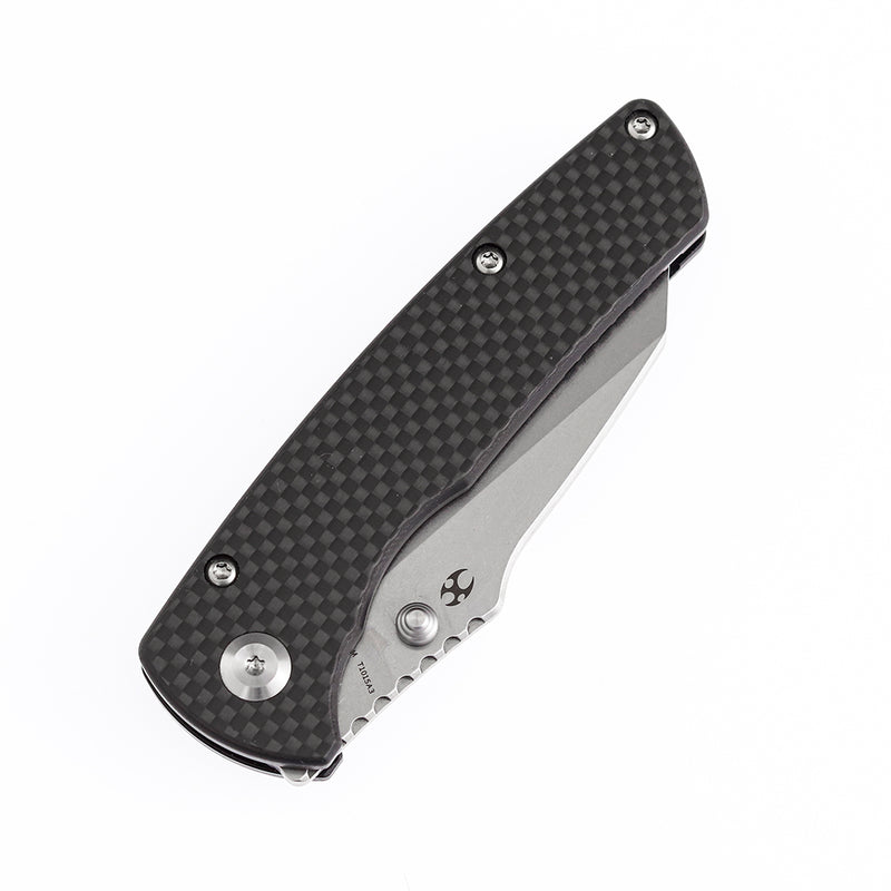 KANSEPT Main Street Twill Carbon Fiber Handle Black Stonewashed 154CM Blade Dirk Pinkerton Design-T1015A3