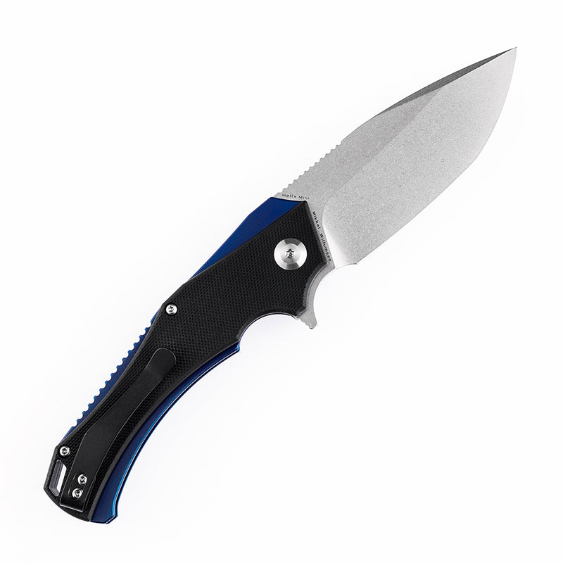 KANSEPT Mini Hellx T2008A1 Stonewashed D2 Blade Black G10 Handle with Mikkel Willumsen Design