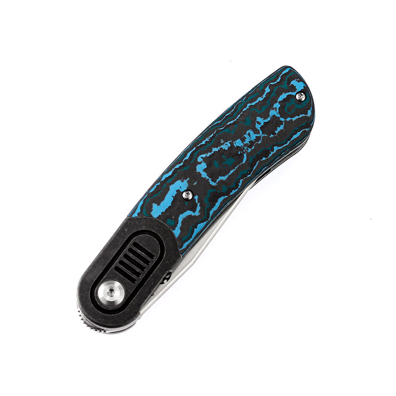 KANSEPT Reverie Front Flipper Knife Arctic Storm Carbon Fiber+ Titanium Bolster Handle (2.92'' CPM S35VN Blade)Justin Lundquist Design-K2025A3
