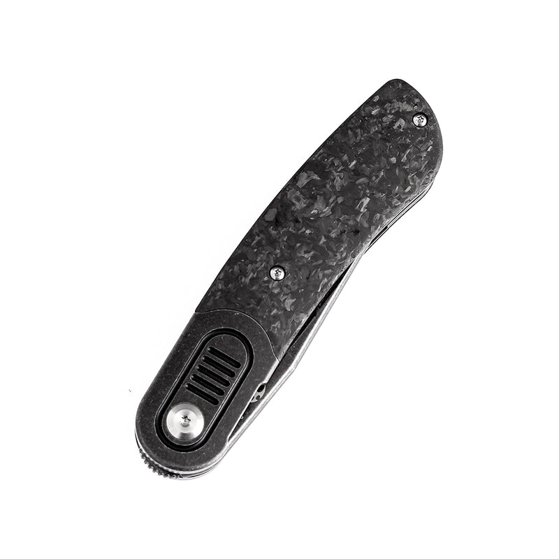 KANSEPT Reverie Front Flipper Knife Thred Carbon Fiber+ Titanium Bolster Handle (2.92'' CPM S35VN Blade)Justin Lundquist Design-K2025A2