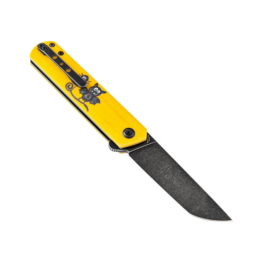 KANSEPT Foosa Non Locking Slip Joint Yellow G10 Handle with Bat