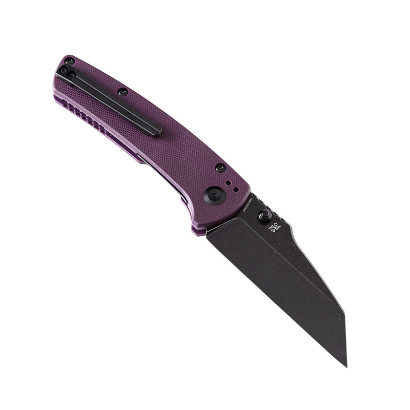 KANSEPT Main Street Thumb Stub Pocket Knives Purple Handle Black TiCn Coated 154CM Blade Dirk Pinkerton Design-T1015A6