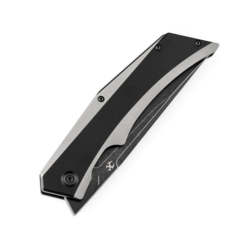 Kansept Knife Naska K1035A2 Stonewashed CPM-S35VN Blade Black Anodized and Plain Titanium Handle with APK Designs