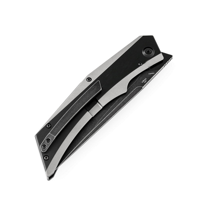 Kansept Knife Naska K1035A2 Stonewashed CPM-S35VN Blade Black Anodized and Plain Titanium Handle with APK Designs