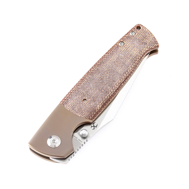 KANSEPT Shikari K1027A2 CPM-20CV Blade Brown Micarta Handle with Titanium Bolster Morgan Koens Dessign