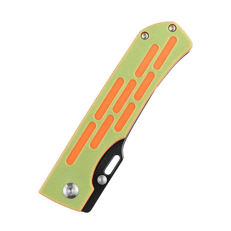 Reedus T1041A3 Black TiCn Coated and Stonewashed 154CM Blade Green and Orange G10 Handle with D.O.C.K. Design