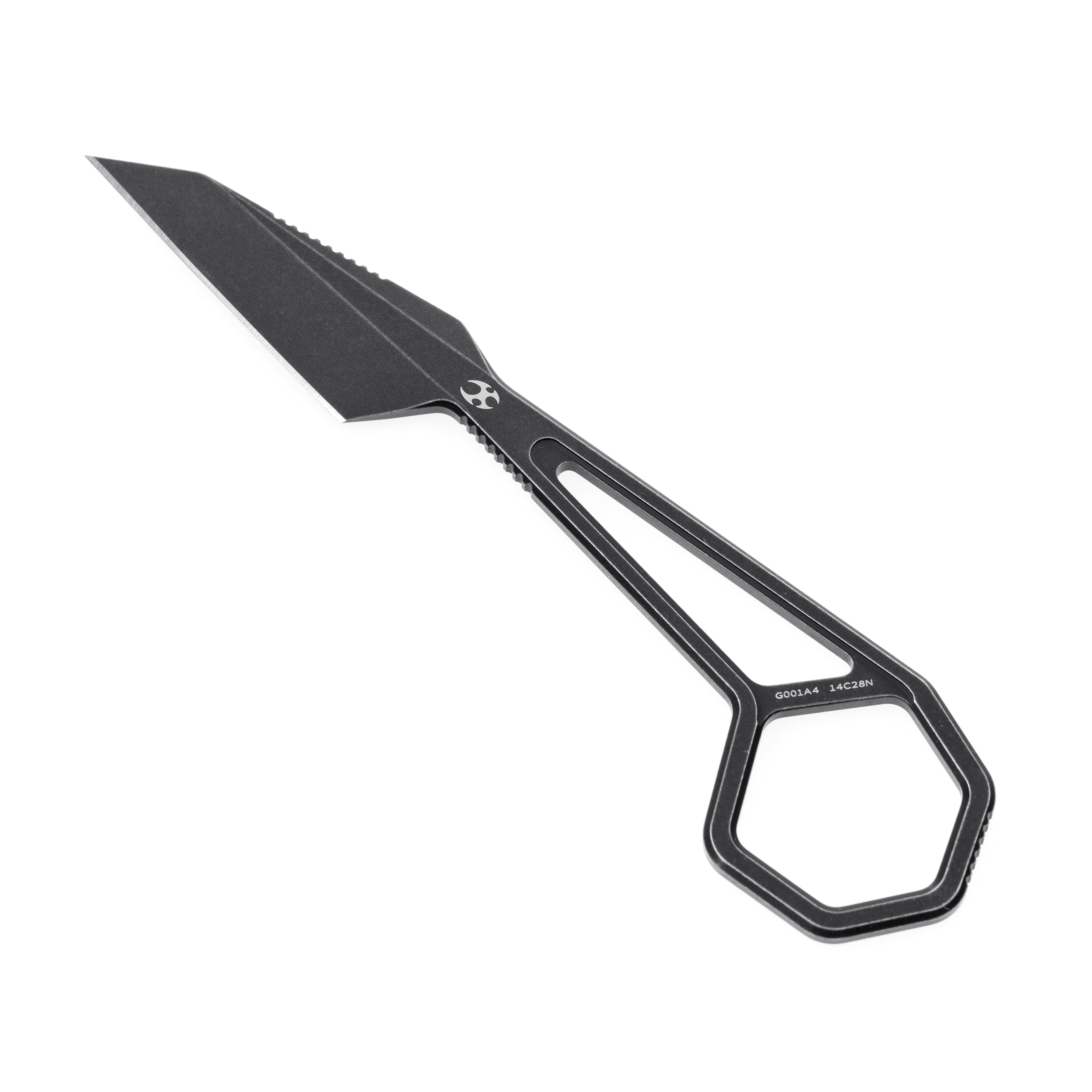 【kan】 HEX G001A4 Black TiCn Coated 14C28N + Sheath Blade 14C28N Handle