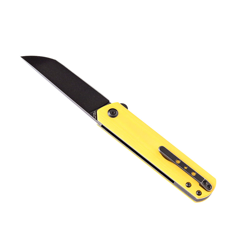 KANSEPT Foosa T2020T6 154CM  Blade Yellow G10 Handle with Rolf Helbig Design