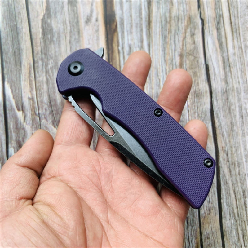 KANSEPT Kryo FlipperBlade Purple G10 Handle(Black Coating D2 Blade) with Kim Ning Design-T1001B3