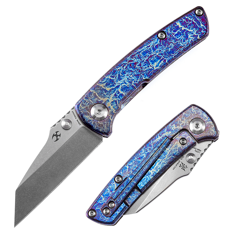 KANSEPT Little Main Street Stonewashed CPM-S35VN Lightning Strike Anodized Titanium Handle  with Dirk Pinkerton Design-K2015A5