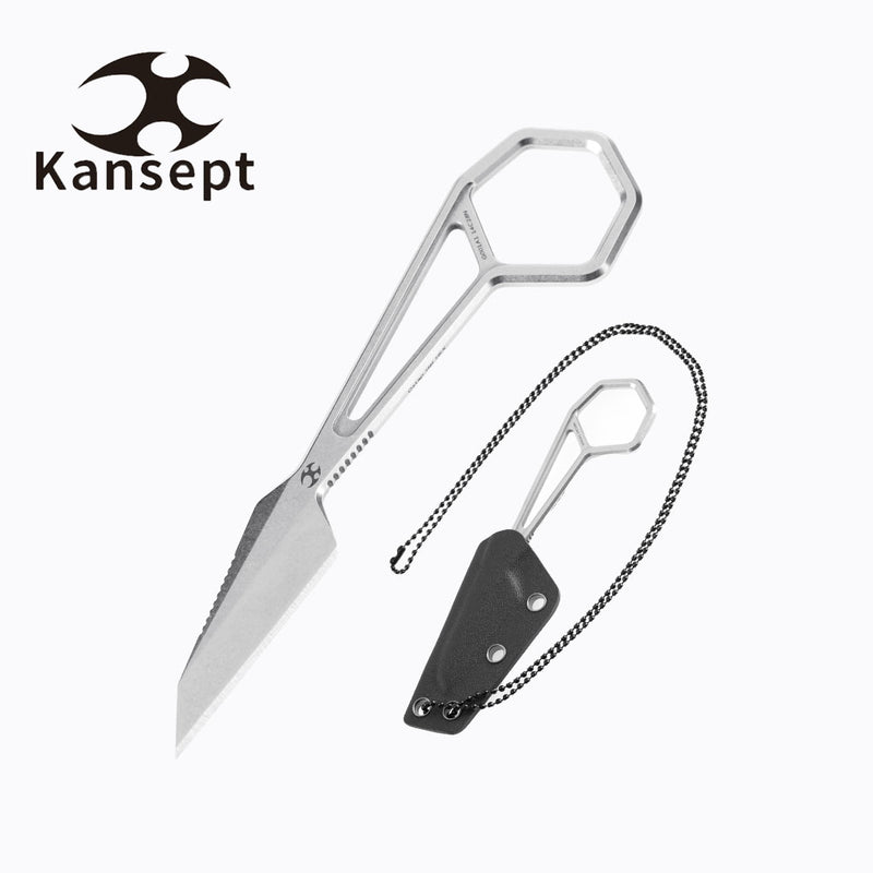 HEX G001A1 Stonewashed 14C28N+ Sheath Blade 14C28N Handle with Ostap Hel Design