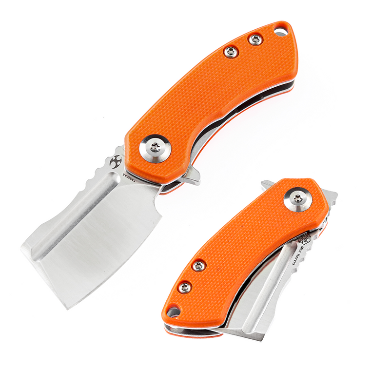 KANSEPT Mini Korvid  Flipper Knife Orange G10  Handle (1.45'' 154CM Blade) Koch Tools Design -T3030A6