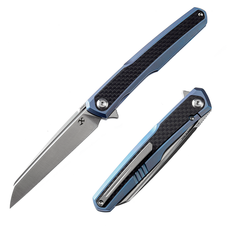 KANSEPT Arcus Titanium Twill Carbon Fibe Handle (Satin CPM-S35VN Blade) Ostap Hel Design - K1046A1