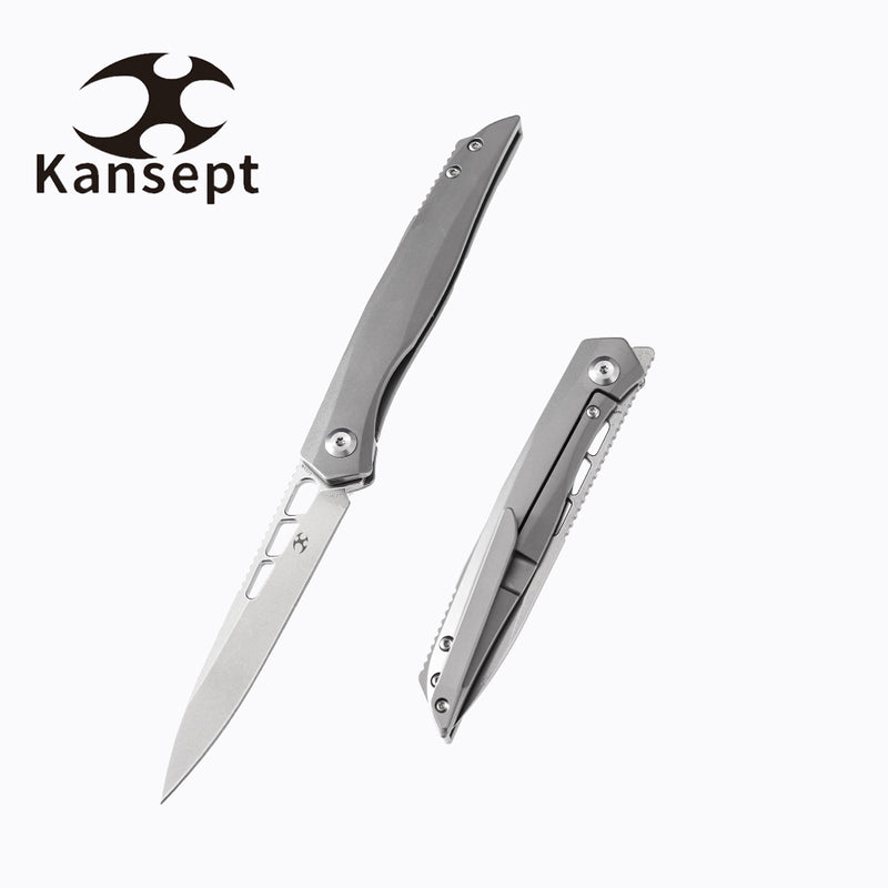 lucky Star K1013A1 CPM-S35VN Drop Point Blade Titanium Handle with MaxTkachuk Design