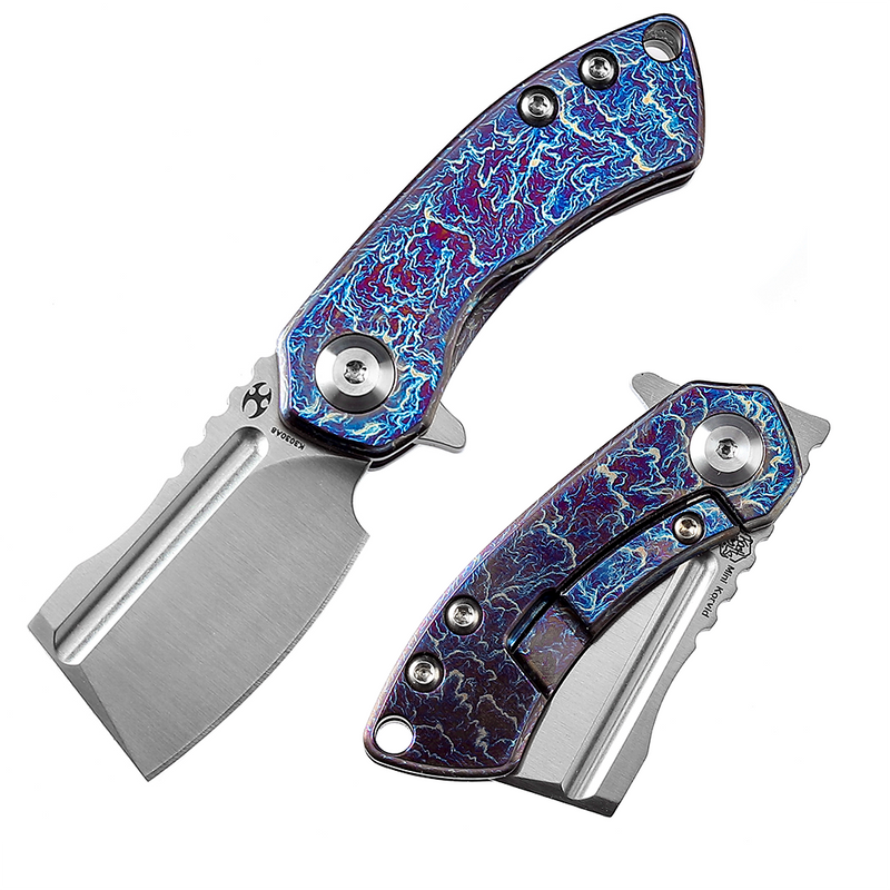 KANSEPT Mini Korvid Lightning Strike Anodized Titanium Flipper