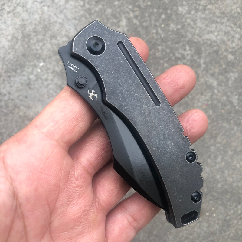KANSEPT Pelican Edc Thumb Studs/Flipper Knife Coating 6AL4V Titanium Handle(3.0" CPM S35VN Blade)Kmaxrom Design- K1018A4