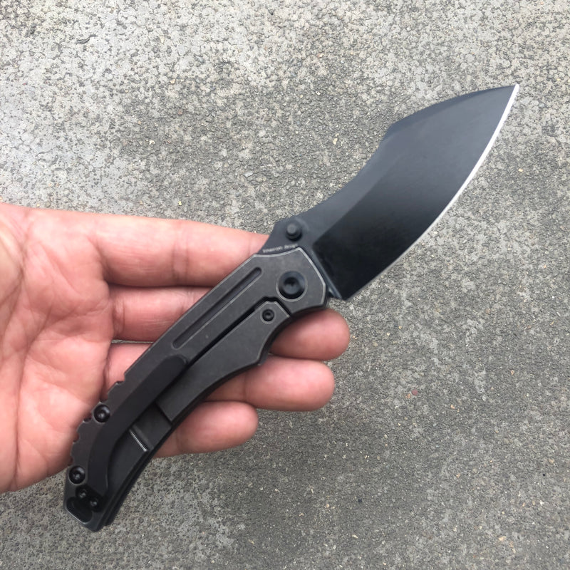 KANSEPT Pelican Edc Thumb Studs/Flipper Knife Coating 6AL4V Titanium Handle(3.0" CPM S35VN Blade)Kmaxrom Design- K1018A4
